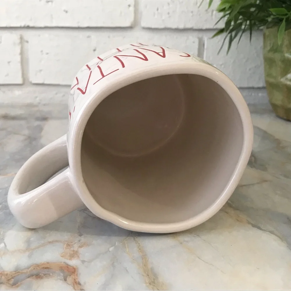 Rae Dunn Mug Santa’s Helper White with Red Lettering